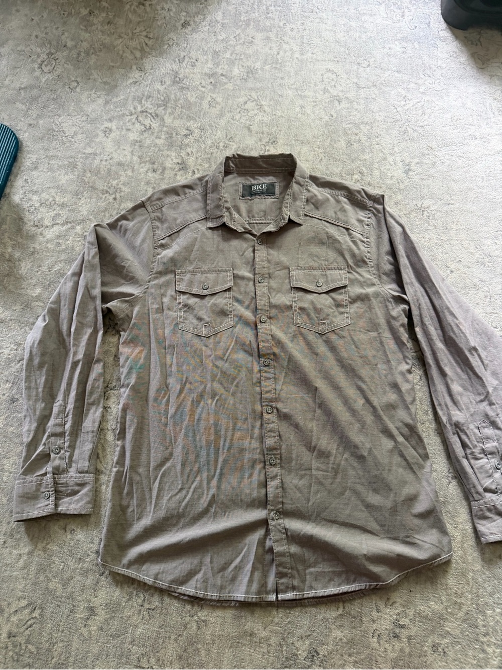BKE Men's Collared Shirt in Taupe